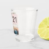 Modern 21-jarig roze 2 fotocollage raster shot glas (Rechts)