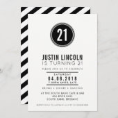 MODERN 21e verjaardagsfeest UITNODIGEN effen plek  Kaart (Voorkant / Achterkant)