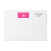 Modern 21st Twenty One Hot Roze Verjaardagsfeest (Achterkant)