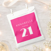 Modern 21st Twenty One Hot Roze Verjaardagsfeest Bedankzakje (Geknipt)