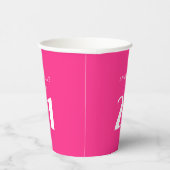Modern 21st Twenty One Hot Roze Verjaardagsfeest Papieren Bekers (Rechts)
