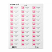 Modern 21st Twenty One Roze Verjaardagsfeest Etiket (Full Sheet)