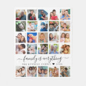 Modern 25 Fotocollage Quote Familienaam Fleece Deken (Voorkant)