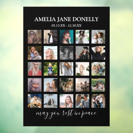 Modern 25 Photo Collage Memorial Raamsticker (Vel 3)