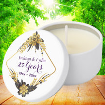 Modern 25e bruiloft Jubileum zwart en goud