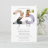 Modern 25th Wedding Jubileum 2 Foto Kaart (Staand voorkant)