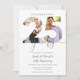 Modern 25th Wedding Jubileum 2 Foto Kaart
