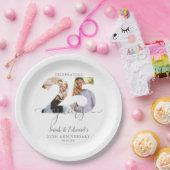 Modern 25th Wedding Jubileum 2 Foto Papieren Bordje (Feest)