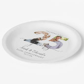 Modern 25th Wedding Jubileum 2 Foto Papieren Bordje (Gekanteld)