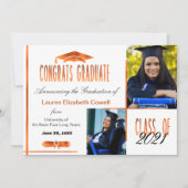 Modern 2 Aankondiging van Oranje en wit Afstudeerd (Voorkant)