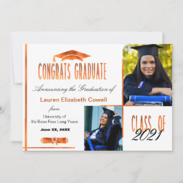 Modern 2 Aankondiging van Oranje en wit Afstudeerd