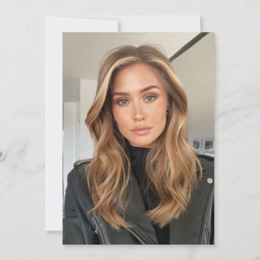 Modern 2 foto 35e verjaardag wit zwart kaart (Achterkant)