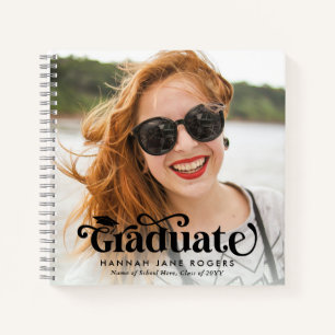 Modern 2 Foto Afstuderen Bericht en Ondertekening Notitieboek