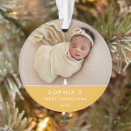 Modern 2 Foto Baby's Eerste Kerstmis Acryl Ornament