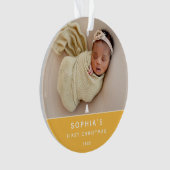 Modern 2 Foto Baby's Eerste Kerstmis Acryl Ornament (voorkant)