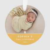Modern 2 Foto Baby's Eerste Kerstmis Acryl Ornament (voorkant)