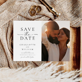Modern 2 foto bruiloft save the date