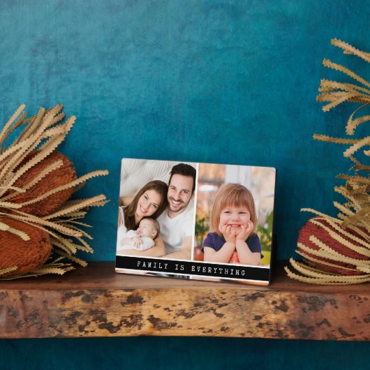 Modern 2 foto collage familie is alles citaat fotoplaat (Zijkant)