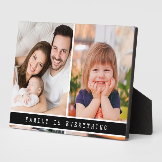 Modern 2 foto collage familie is alles citaat fotoplaat (Zijkant)