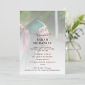 Modern 2 Foto Fade Graduation Party Kaart (Staand voorkant)