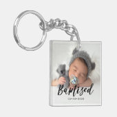 Modern 2 Foto gebaptized Sleutelhanger (Voorkant Links)