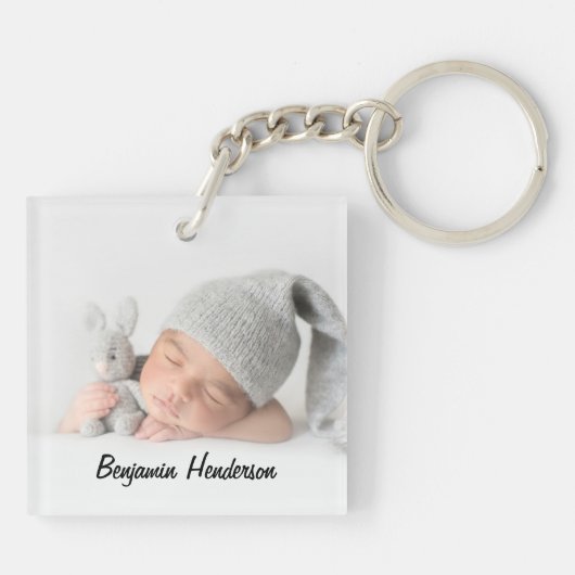 Modern 2 Foto gebaptized Sleutelhanger (Achterkant)