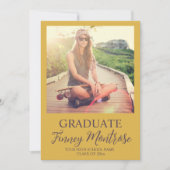 Modern 2 foto geel bruin Afstudeerder aankondiging (Voorkant)