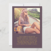 Modern 2 foto geel bruin Afstudeerder aankondiging (Achterkant)