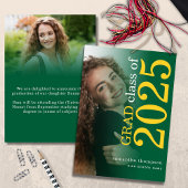 Modern 2 foto Geel Groen 2025 Afstuderen Aankondiging