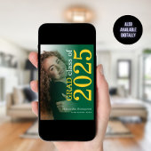 Modern 2 foto Geel Groen 2025 Afstuderen Aankondiging