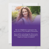 Modern 2 foto Geel Paarse 2025 Afstuderen Aankondiging (Achterkant)