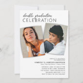 Modern 2 foto gezamenlijke afstudeerfeest kaart (Voorkant)