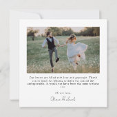 Modern 2 Foto Gold Foil Heart Wedding Bedankkaart (Achterkant)