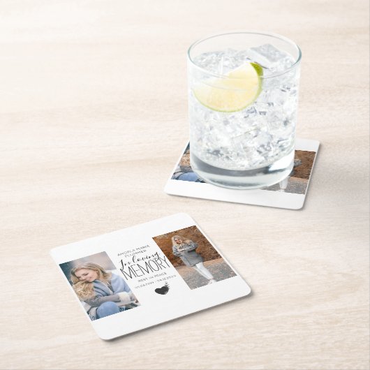 Modern 2 foto in het liefdevol geheugendistributie kartonnen onderzetters (Insitu)