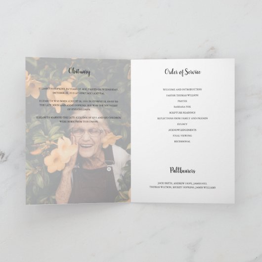 Modern 2 foto in het liefdevol Memory Funeral Prog Programma (Binnen)
