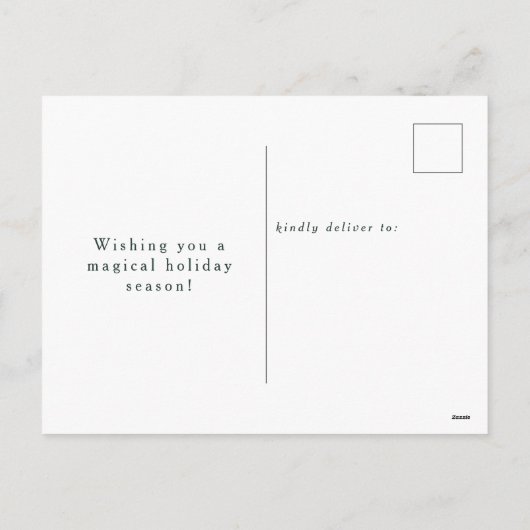 Modern 2 foto Joyful Script Christmas Green Feestdagenkaart (Achterkant)