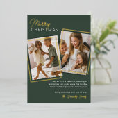 Modern 2 Foto Kerstmis Folie Feestdagenkaart (Staand Voorkant)