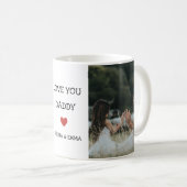 Modern 2 foto Love You Daddy Vaderdag Gift Koffiemok (Voorkant rechts)