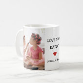 Modern 2 foto Love You Daddy Vaderdag Gift Koffiemok (Voorkant links)