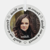 Modern 2 Foto Memorial Forever in ons hart Glas Ornament (Achterkant)