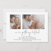 Modern 2 Foto met gehitte bruiloft Kaart (Voorkant)