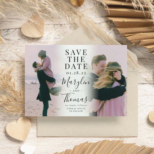 Modern 2 foto-paar save the date