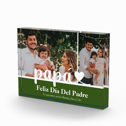 Modern 2 Foto Papa Vaderdag Photo Block (Rechts)