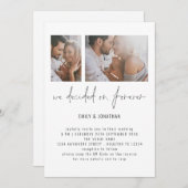 Modern 2 Foto QR Code Romantic Wedding Kaart (Voorkant / Achterkant)