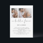 Modern 2 Foto QR Code Romantic Wedding Kaart<br><div class="desc">Modern 2 QR-code Romantic Wedding voor fotoscript. Informele moderne elegantie om je gasten uit te nodigen voor je bruiloft. Vervang eenvoudig de twee steekproeffoto's met uw eigen favorieten. Wij Besloten op Forever is in een elegant handschrijvend stijl plaatste manuscript, en verpersoonlijken gemakkelijk de rest van de tekst. Voeg uw QR-code...</div>