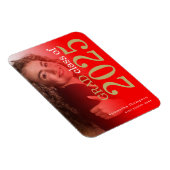 Modern 2 foto Red Gold 2025 Afstuderen Aankondigin Magneet (Rechterzijde)