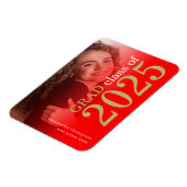 Modern 2 foto Red Gold 2025 Afstuderen Aankondigin Magneet (Linkerzijde)