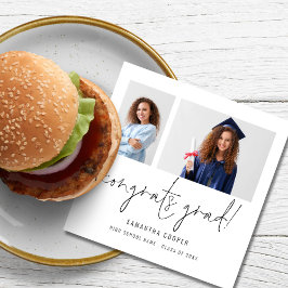 Modern 2 Foto Script Graduation Party Servet