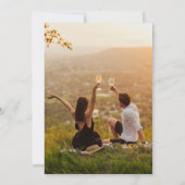 Modern 2 foto script zwart-wit bruiloft save the date (Achterkant)