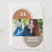 Modern 2 Foto Universiteit Pumpkin Taupe Aankondiging (Voorkant)